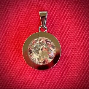 Unique Diamond CZ Oversized Round Pendant